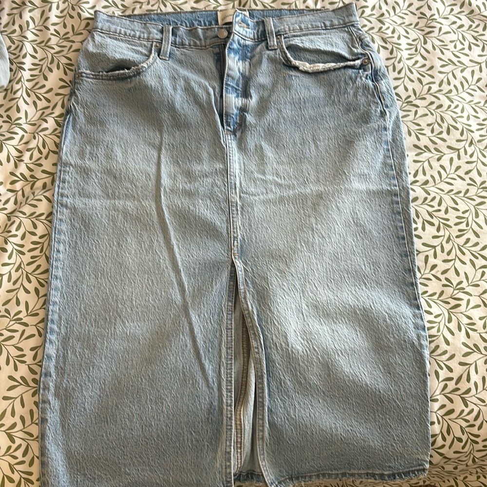 Universal Thread Midi Denim Split Skirt - image 1